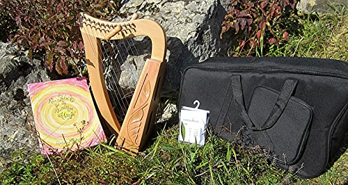 Irisch keltische Harfe mit 12 Saiten incl Tasche+ Lehrbuch, gestimmt