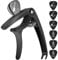 Anpro Gitarre Kapodaster Guitar Capo Guitar Capo mit 6 Plektrum Plektron Picks für Akustik- und E-Gitarre, Ukulele, Mandoline und Banjo