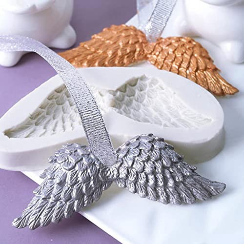 Moule en silicone en forme d'ailes d'ange pour chocolat, fondant, cupcakes, bricolage, décoration de gâteau, aromathérapie, cire, bougie