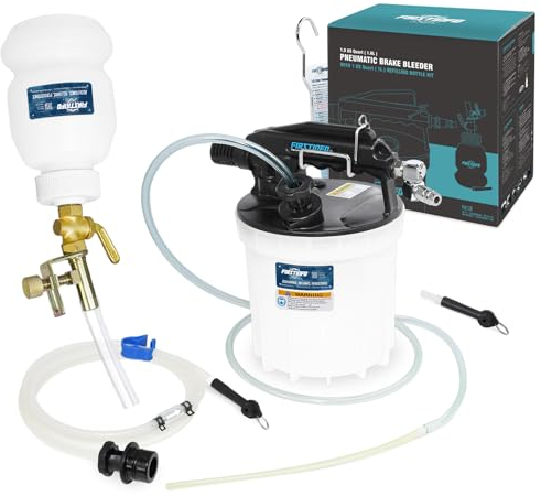 FIRSTINFO A1152KEU | 1,8L | Pneumatischer Bremsenentlüfter | mit Nachfüllflasche | Ölwechsel-Kit