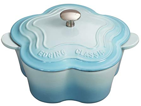 Cocottes Casserole Plat Fonter Iron 2,7 L Fleurée De Fleurs (Color : A)