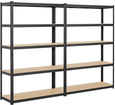 Yaheetech Scaffale Metallo Garage 5 Ripiani 180x240x45 cm Magazzino | Mensola Robusta Montaggio Semplice Scaffalatura per Negozio Officina Cantina Ripostiglio Conservazione Attrezzi Merci
