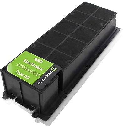 DEKAROX Aktivkohlefilter Kohlefilter 372x114mm Type60 für AEG Electrolux 405535600/2 4055356002 Whirlpool Bauknecht 484000008973 Wpro AMC100 für Dunstabzugshaube
