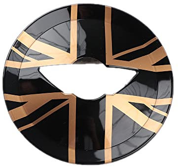 MINI R55-R61 Aufkleber Lenkrad, Lenkrad Tasten Aufkleber für Mini Cooper One/S/JCW R Serie R55 R56 R57 R58 R59 R60 R61(Union Jack Gold)