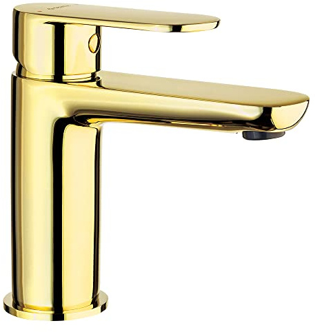 Wasserhahn Einhebel Waschbeckenarmatur in gold, B/H/T ca. 5/14,5/15,5 cm