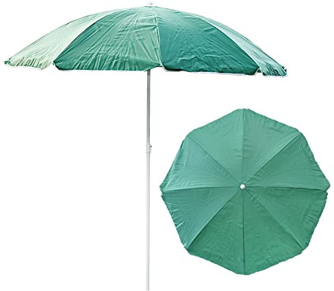 botle Parasol de jardin en tissu TNT non tissé/acier - Couleur : vert - D 180 cm H 190 cm - Plage touristique - Facile à plier - Fonction de freinage - Moderne et fonctionnel, vert, D 180 cm