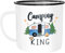 Moonworks® Tasse en émail Camping Queen King Caravane Cadeau Camper Camping Vacances Accessoires King émail blanc noir standard