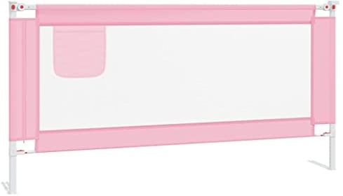 vidaXL Kleinkind Bettschutzgitter Bettgitter Kinderbettgitter Babybettgitter Gitter Kinderbett Babybett Rausfallschutz Rosa 180x25cm Stoff