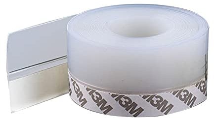 Guarnizione inferiore per porta, striscia di tenuta, trasparente, autoadesiva, in silicone, protezione dal vento, strisce di vetro antivento, isolamento termico e acustico, polvere (45 mm x 5 m)