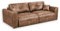 DOLAN Bequemes Schlafsofa in Lederoptik mit Bettkasten, Hellbraun - Ausziehbares Sofa mit Schlaffunktion - 245 x 85 x 115 cm (B/H/T)