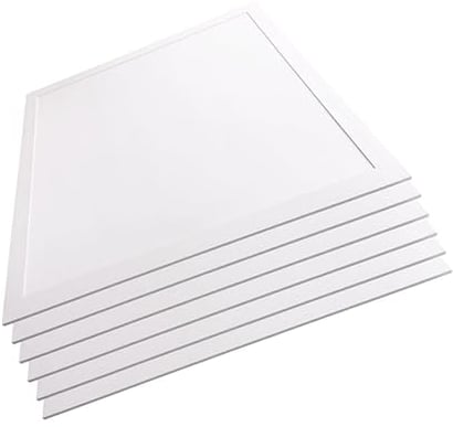 LUXULA 6x LED-Panel geeignet für Feuchträume, 62x62cm Deckenleuchte, Rasterleuchte, 40W, 4400 lm, 3000K (warmweiß), 110°, IP44