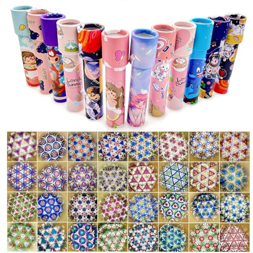 JZK 12x Caleidoscopio per feste bambini, Giocattoli '80 '90 classici retrò per bambini, regalo omaggi bomboniere ringraziamenti ricordini pensierini per feste compleanno per bambini piccoli per asilo