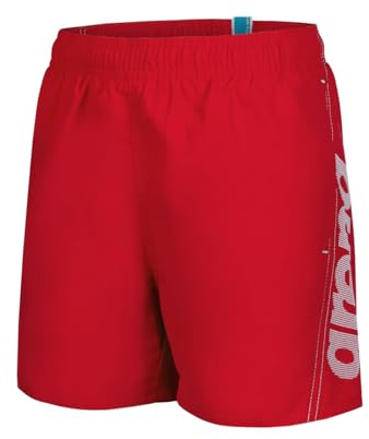 Arena Jungen Fundamentals Logo Jr Boxer Swim Trunks, Red-White, 140 EU