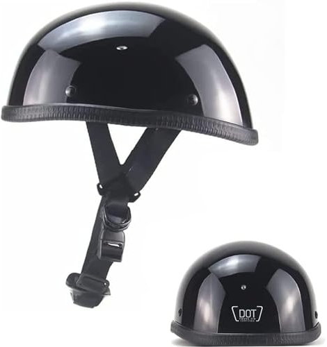 Vintage Demi Coquille Casque Retro Casque Moto Bols Casque Ouvert Demi Casque ECE Homologué avec Taille Ajustable pour Street Bike Cruiser Chopper S-XXL 55-64CM