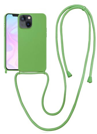 VooDirop Crossbody Case for iPhone 12 Pro Max with Adjustable Lanyard Rope, Drop Protection Silicone Phone Case for iPhone 12 Pro Max 6.8' Neon Green
