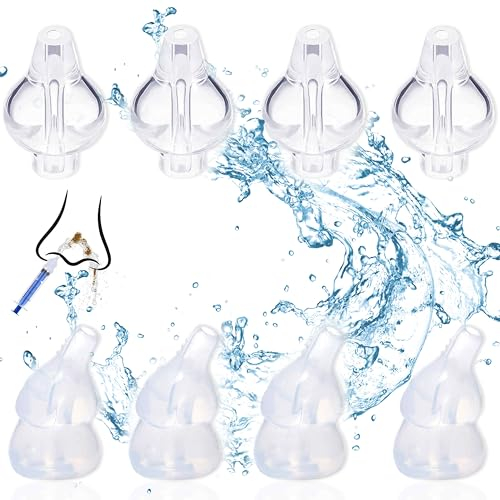 PEVRUAY Olive Nasali in Silicone per Lavaggi Neonato, Morbido Beccuccio Lavaggio Nasale Bambini, 8 Ugelli