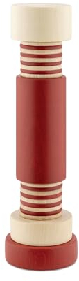 Alessi Twergi MP0215 1 - Macinasale, Pepe e Spezie, in Legno di Faggio, Corpo Cilindrico in Legno di Faggio Colorato con Finitura Opaca, Macina in Ceramica, Naturale e Rosso