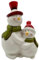 Knüllermarkt Keramik Schneemann Figur Weiß ca. 12,5 cm Weihnachtsdeko Weihnachtsdekoration Tischdeko Schrankdeko
