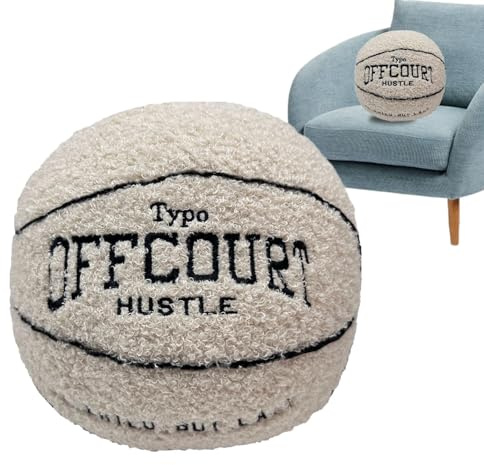Offcourt Basketball Kissen, Basketball Pillow Weiches Basketball Plüschtier Stofftier Basketball Plüschball Deko Zimmer Basketball Geschenke Für Jungens Mädchen