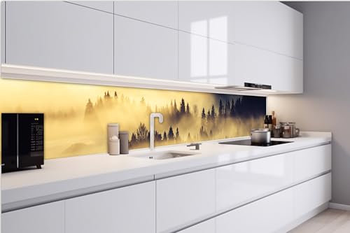 Dimex Küchenrückwand Folie Selbstklebend WALDLANDSCHAFT AM Morgen 420 x 60 cm | Klebefolie - Dekofolie - Spritzschutz für Küche | Made in EU