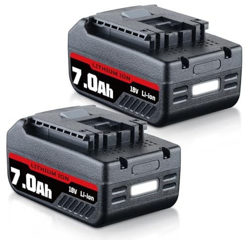 2 Pack 18V 7.0Ah Replacement for Bosch 18V Battery Compatible with Bosch Power Tool BAT609 BAT622 BAT620 BAT609G BAT618 BAT618G BAT619 BAT619G BAT610G BAT611 BAT612