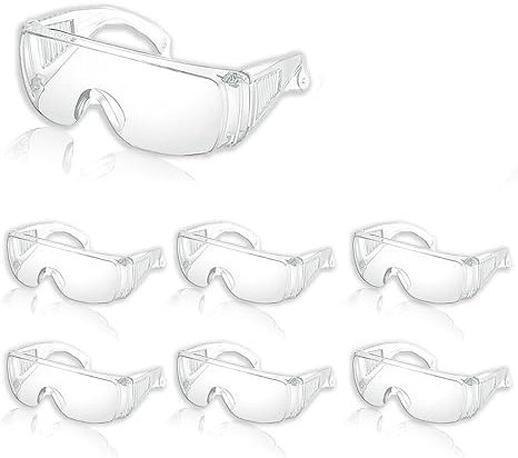 Fokroin Lot de 6 Lunettes de Protection pour Enfants, Lunettes De Protection Sécurité, Lunettes Anti-PoussièRe, Lunette De protection Travail, Protection UV, Anti-rayures, Confortables et Sûres