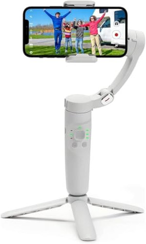 Gimbal Stabilizzatore Smartphone,Treppiede Selfie Stick Estensibile con Bilanciamento Automatico e Telecomando Wireless,Rotazione Automatica di 360° per IOS/Android Tascabile