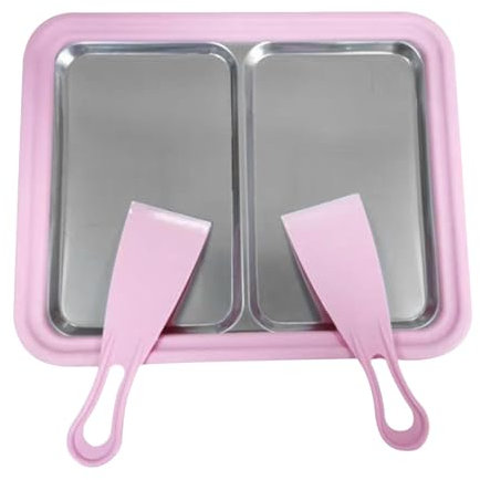 Fenteer Instant Cream Maker Cold Pan Plate Summer Fun Parent Child Activities Yogurts Machine Roll Ice Cream Maker for Gelato Sorbets, pink