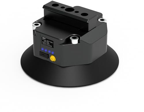 DFCINE Elektronischer Vakuum-Saugnapf, 1100 mAh Akku, USB-C, NATO-Schienenhalterung, 6,35 mm Befestigungslöcher, 20 kg Traglast, Kamera-Autohalterung für Osmo Pocket 3, Insta360, DSLR, Action-Kameras