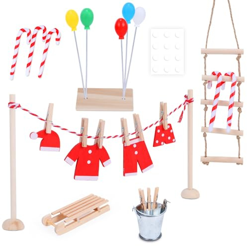 Accessoires de Porte de Lutin de Noël, Miniatures pour Lutin Farceur de Noël, Accessoires pour Maison de Lutins Farceur, Porte Lutins Farceur Noel, Accessoire GNOME Decoration Noel Cadeaux Enfants