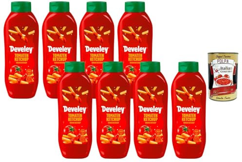 Italian Gourmet Tomaten Ketchup 8 x 875 ml Flaschen | Klassischer Tomato Ketchup für Pommes, Burger & Grillen | Vorratspack für Haushalt & Gastronomie + Italian Gourmet Polpa