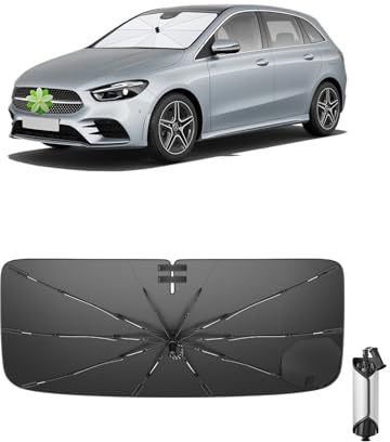 Ruiya 2026 Upgrade Parasol Coche Delantero Compatible con Mercedes-Benz A-Clase 2013-2026 | C-Clase 2016-2026, Paraguas Plegable Aislamiento Térmico, Protección UV, Accesorios para Parabrisas