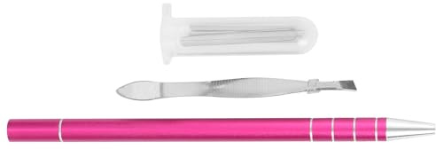 MAGICLULU Gravierter Haarstyling Stift mit Klingen 11cm Leichter Haarschneide Trimmer für Friseure Bart und Augenbrauenformung im Barbershop und Salon 1 Satz mit 10 Klingen Zufällige Farbe