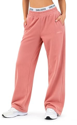 SMILODOX Jogginghose Damen Sirel, Oversized Fit Wide-Leg Trainingshose, Sweatpants mit elastischem Bund, Verstellbarer Kordelzug, Lässige Silhouette, für Gym, Freizeit und Homewear