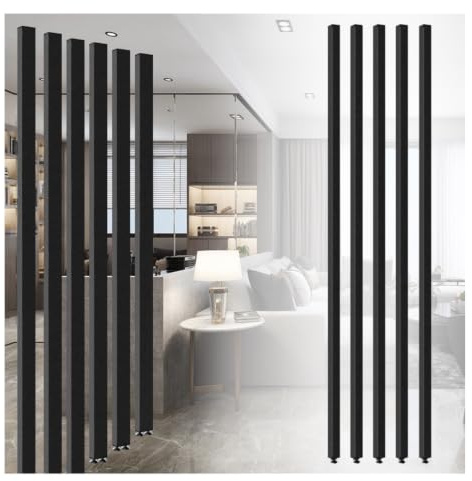 Raumtrenner,Raumteiler ohne Bohren,verstellbar, strapazierfähiger Raumteiler,Modern Luxus Wohnzimmersäule Schlafzimmer Vertikale Sprossenwand Raumtrenner,100–230 cm hoch(9-pcs,155cm/61.0in/5.08ft)