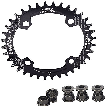 Plato para bicicleta de Upanbike, diseño estrecho y ancho, forma ovalada, plato único BCD, 104 mm, 32/34 y 36 dientes, color negro, tamaño 34T