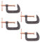 4X Small 3 Copper Threaded G Clamps - 75mm Metal/Woodwork C Vices