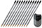 Faber-Castell GRIP 2001 Bleistift HB mit Radierspitze (12 Bleistifte + Spitzerbox)