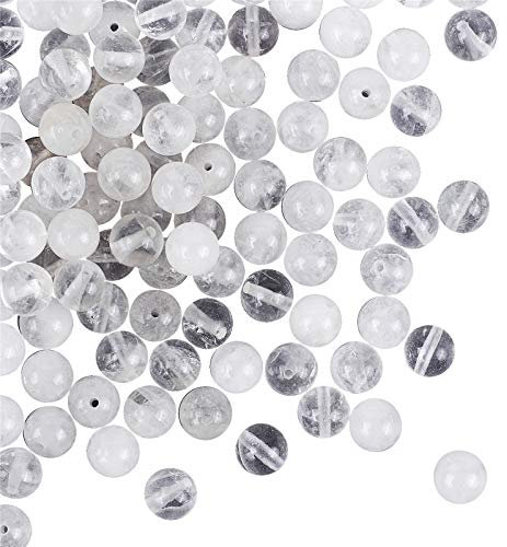 OLYCRAFT 94 pz 8mm Perline di Quarzo Trasparente Naturale Fili di Perline di Cristallo Bianco Perline Rotonde di Pietre Preziose Sciolte Pietra Energetica per Collana di Bracciali Creazione