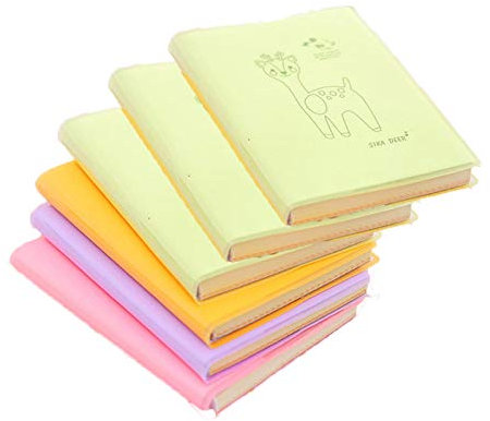 Tagebuch, Notizbuch, 13,8 x 9,8 cm, Hardcover, niedliches Tagebuch, perfekt für schnelle Notizen, 6 Stück