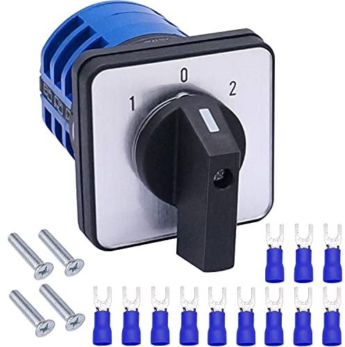 Taiss universale commutatore a camma rotante Commutatore 3 posizioni 12 terminali 32A 690V ON-OFF-ON Interruttore selettore con 12 pezzi SV2-4s Terminale blu LW26-32/3