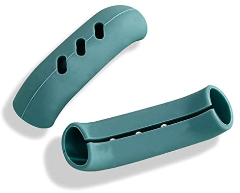 2Pcs Silicone Assist Handle Holder Grip, Cast Iron Skillet Handle Covers Heat Resistant, Non Slip Pot Grip Handle Sleeve, Hot Handle Holder Wok for Frying Pans Griddles, 3'' (Green)