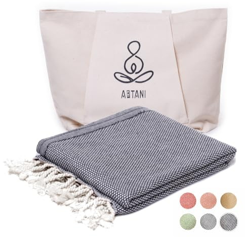 ATANI Turkish Beach Towel, Oversized Cotton Sand Free Lightweight Soft Absorbent Quick-Dry Beach Blanket Turkish Towels