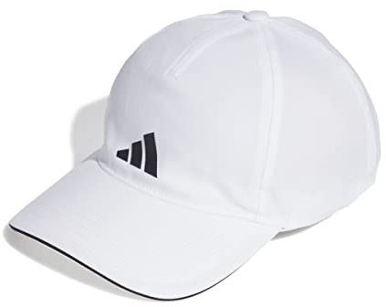 adidas Unisex AEROREADY Training Running Baseball Cap, White / Black / Black, L