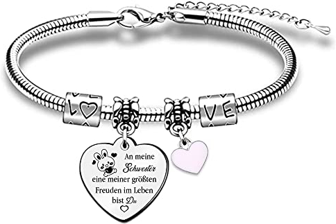 Schwester Armband schätzen Geburtstagsgeschenk Lustige Frauenin Abschluss Inspirierend Begleiten Andenken Schmuck Weihnachten Familientag Geschenk Herz Armreif von Big Middle Kleine Schwestern Bruder