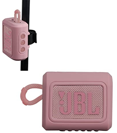 Custodia in silicone Hermitshell è adatta per JBL GO 4/JBL GO 3, impermeabile, altoparlante portatile (rosa) (solo copertura in silicone)