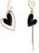 EVER FAITH Asymmetrische Ohrringe für Damen, Rosegold-Ton Große Lange Schwarze Herz mismatched earrings Ohrhänger Schmuck
