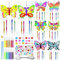 Zeuwets Schmetterling Windspiel Bastelset Kinder, 8 Stück Schmetterlinge Windspiel Basteln Holz, Butterfly Bastelhandwerk Kindergeburtstag, Schmetterlinge Deko für Geburtstag Frühling Mädchen Junge
