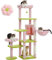 PETEPELA Árbol rascador de 150 cm, árbol alto para gatos grandes, torre de varios pisos, árbol rascador para gatos de casa, apartamento para gatos con hamaca grande, columna rascador y 2 perchas