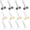 12 Stück Hijab Pins,Perlen Hijab Nadeln für Damen,U Form Tuchnadel Hijab Schal Clips,Perlen Sicherheitsnadeln Multifunktional,für Schals,Pullover,Hijabs Schmuckzubehör (Schwarz,Weiß,Gold)
